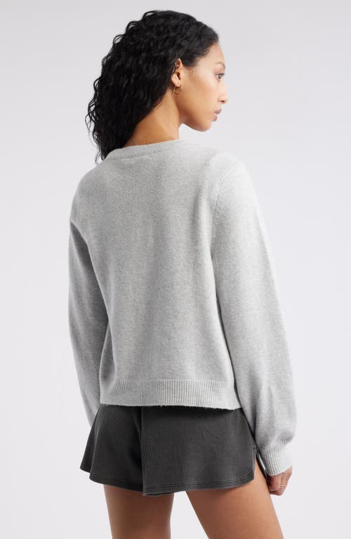 Bp. Crewneck Cotton Blend Cardigan In Grey Soft Heather