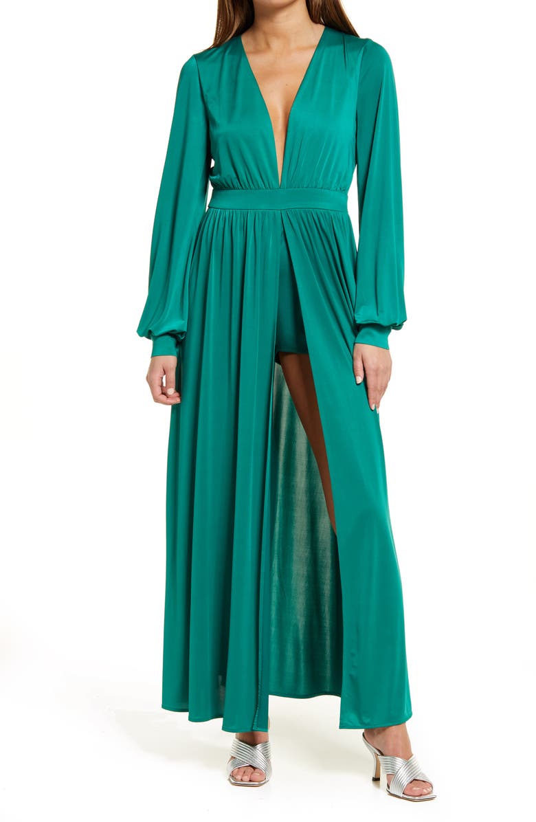 bebe Long Sleeve Maxi Romper | Nordstrom