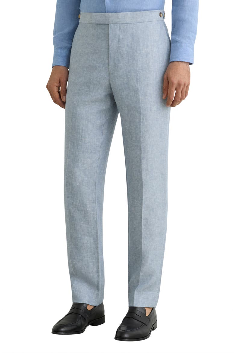 Atlantic Slim Fit Linen Pants, Main, color, SOFT BLUE