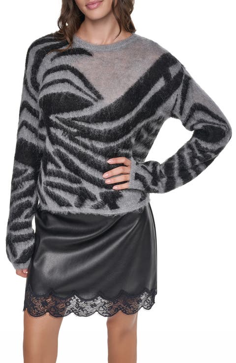 Brushed Animal Intarsia Sweater