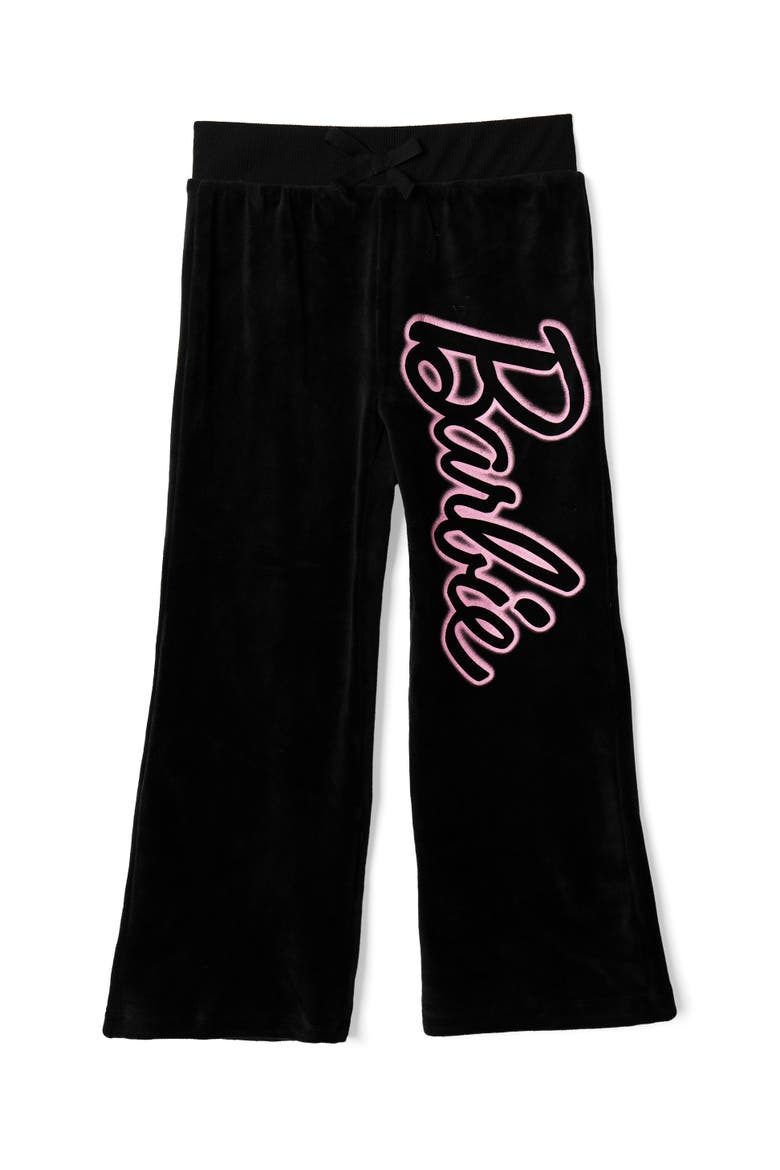 Loungewear Velour Hoodie and Pants Set, Alternate, color, Jet Black Pink