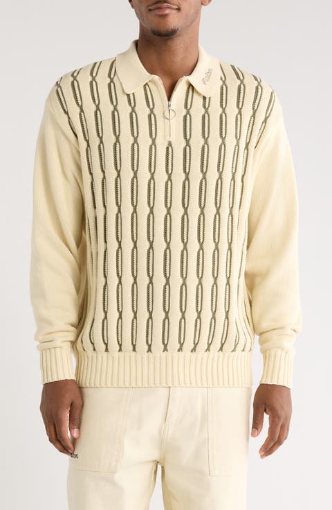 Links Cotton Quarter Zip Polo Sweater