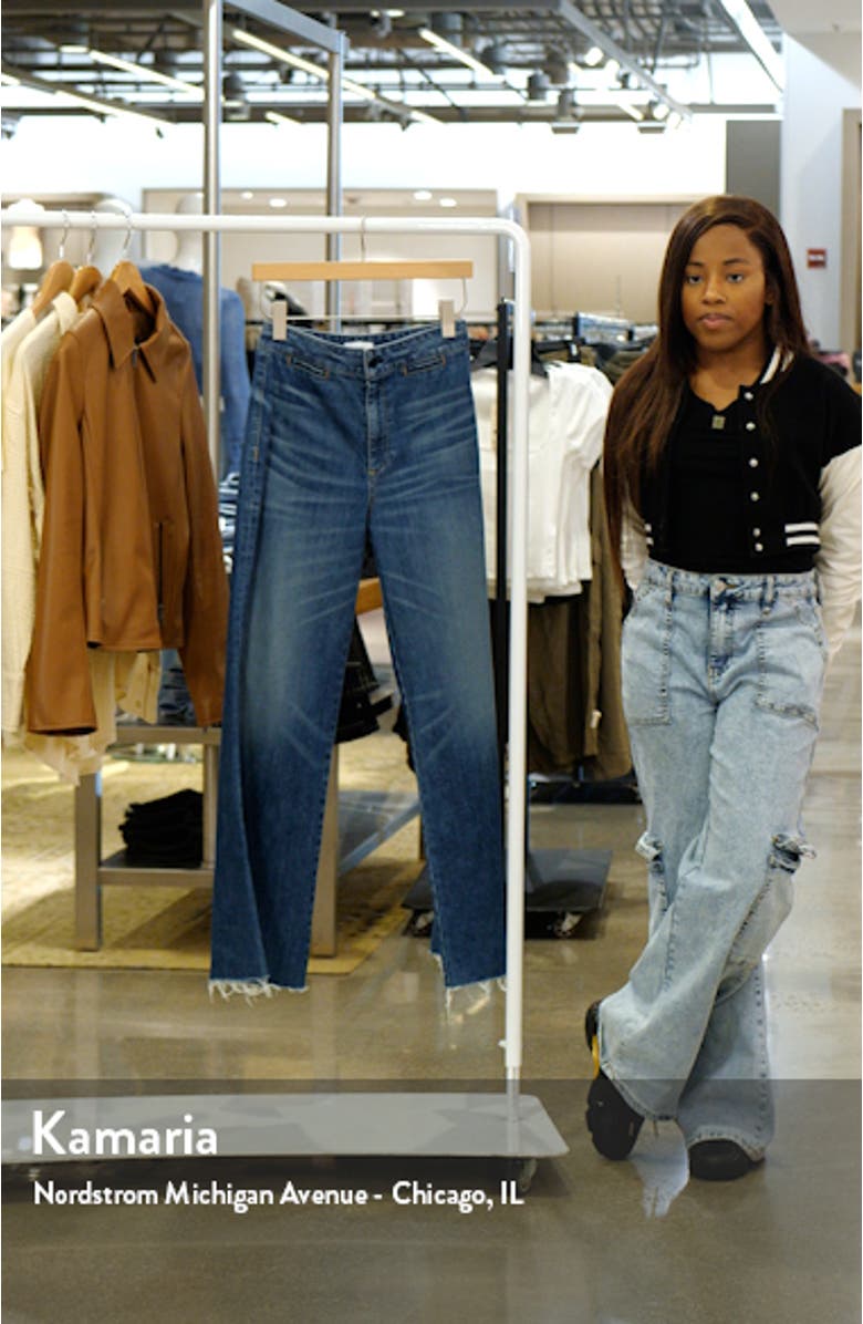 Brighton Raw Hem High Waist Wide Leg Jeans, sales video thumbnail