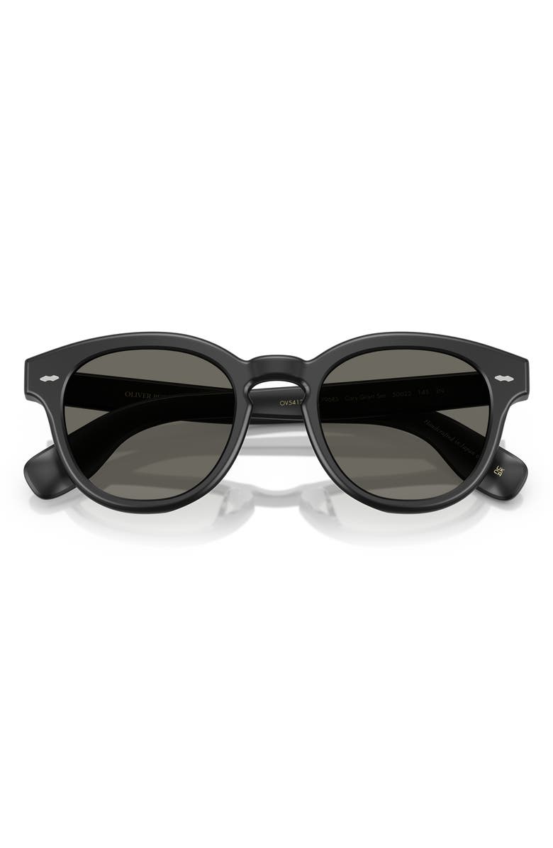 Oliver Peoples 50mm Round Sunglasses, Alternate, color, Semi-Matte Black / Grey