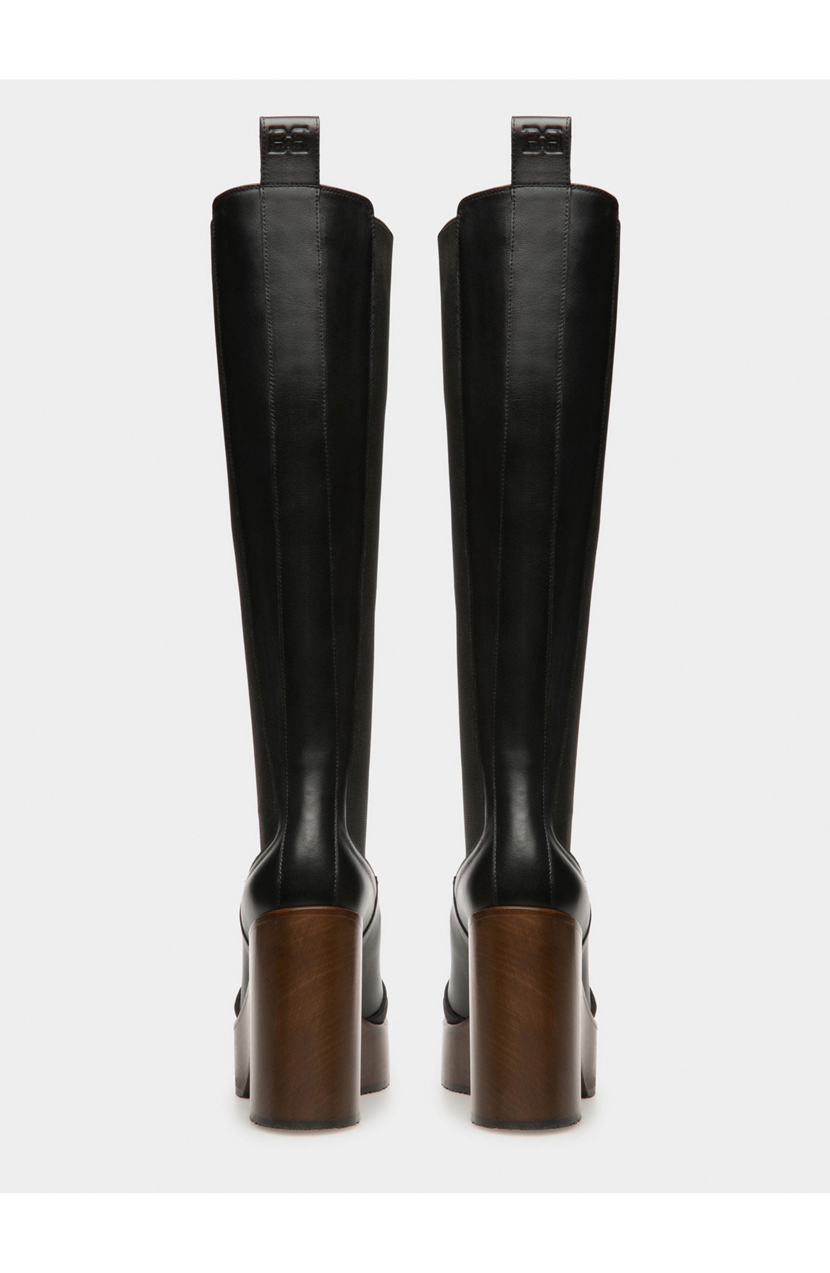 Bally Ianna Leather Long Boots, Alternate, color, Black