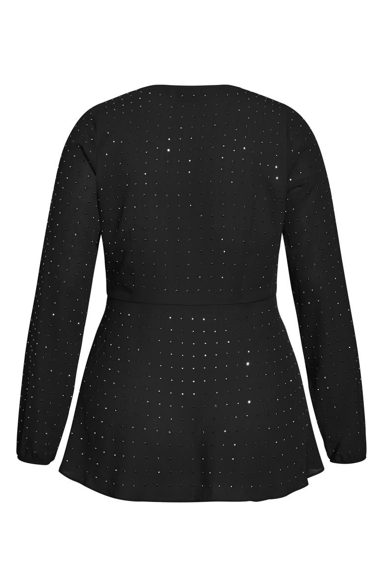 City Chic Bling Flirt Embellished Wrap Blouse, Alternate, color, 