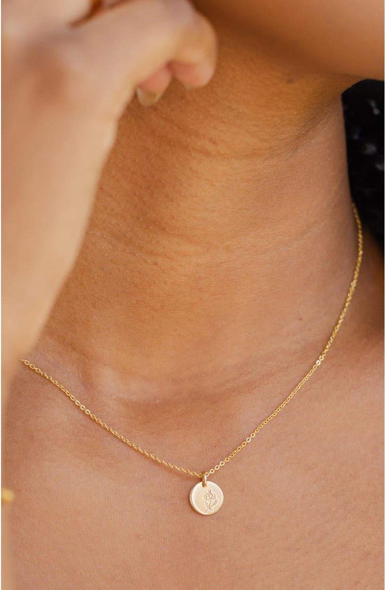 MADE BY MARY February Birth Flower Necklace, Alternate, color, Gold Filled