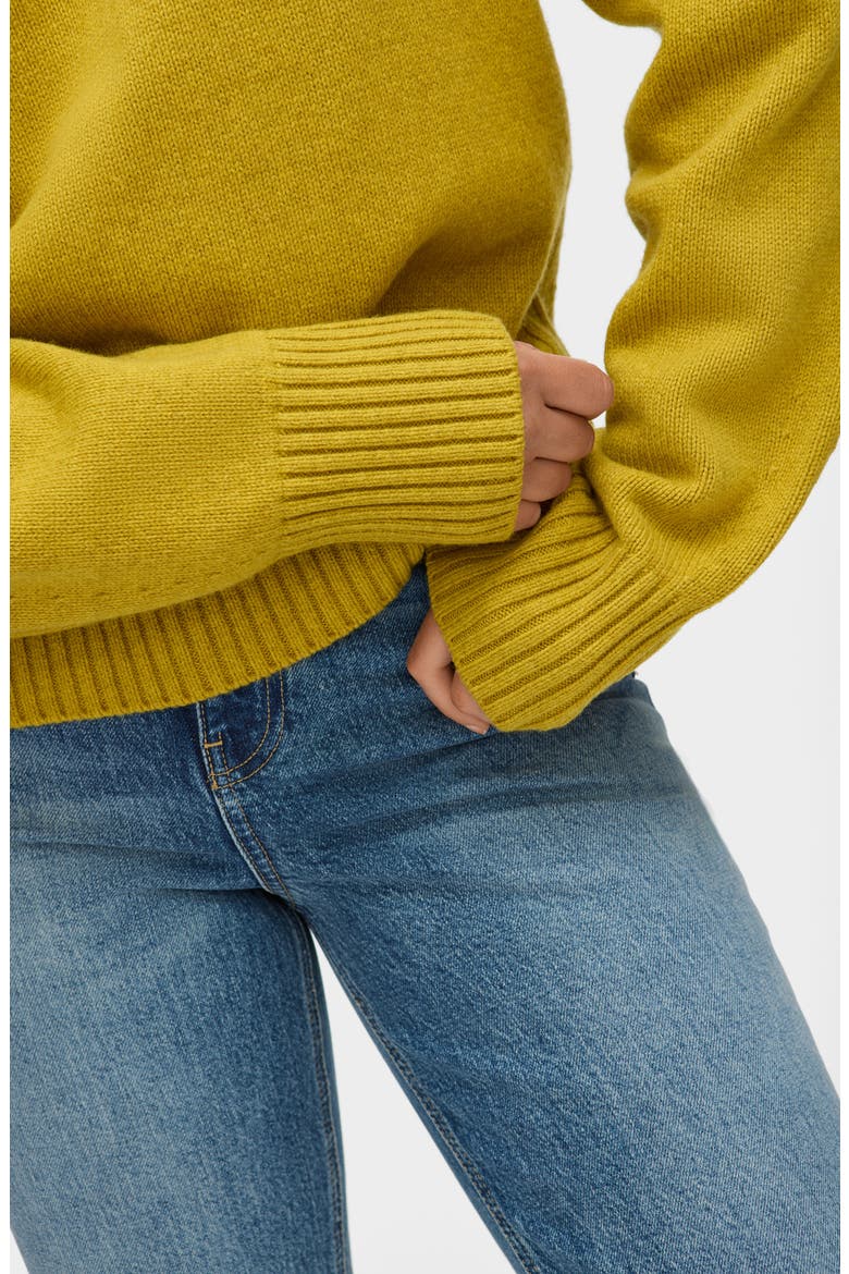 Dion Mock Neck Sweater, Alternate, color, HOT MUSTARD