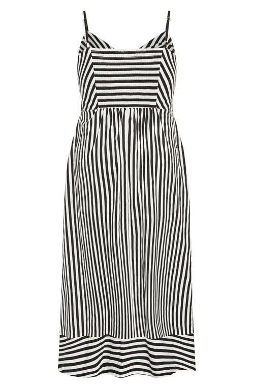City Chic Zaya Stripe Sleeveless Midi Dress