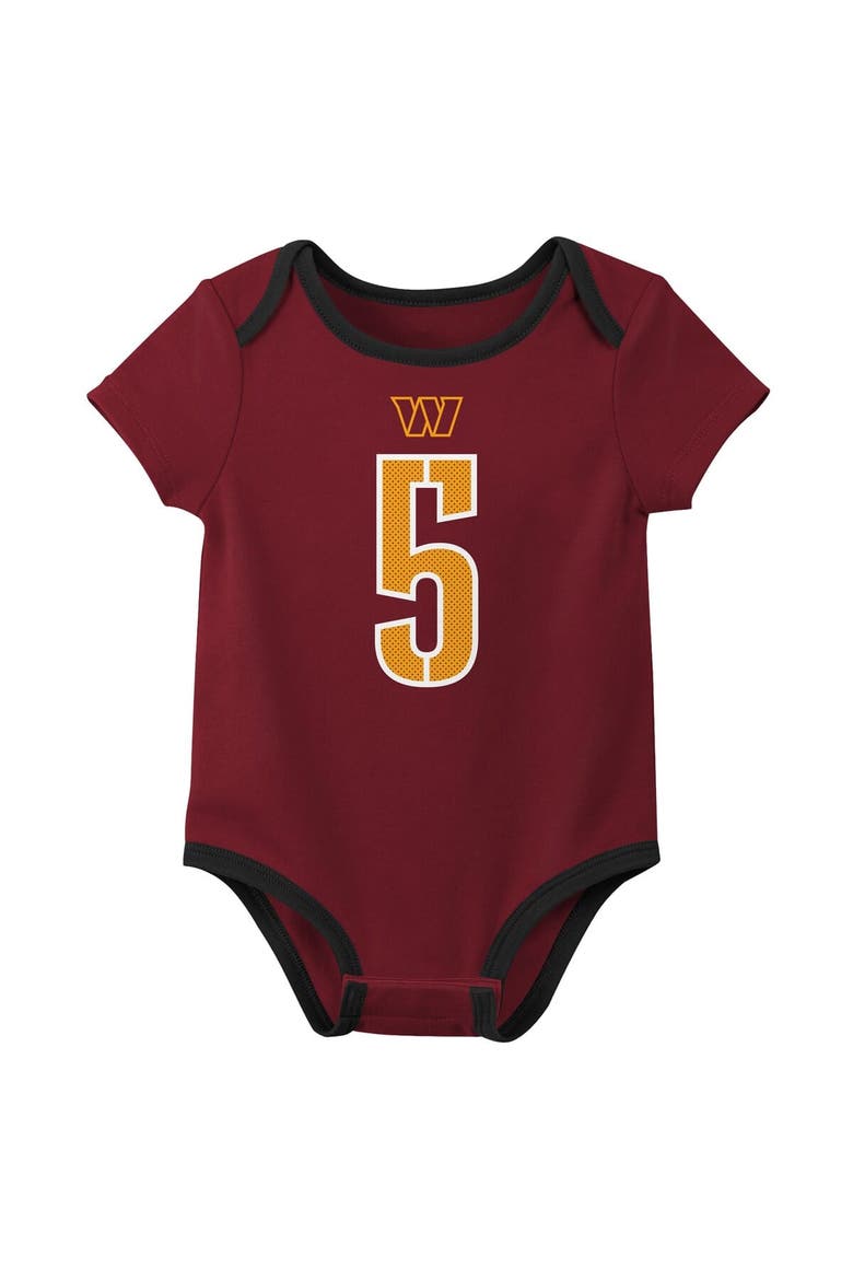 Newborn & Infant Nike Jayden Daniels Washington Commanders Name & Number 3-Pack Bodysuit Set, Alternate, color, Burgundy
