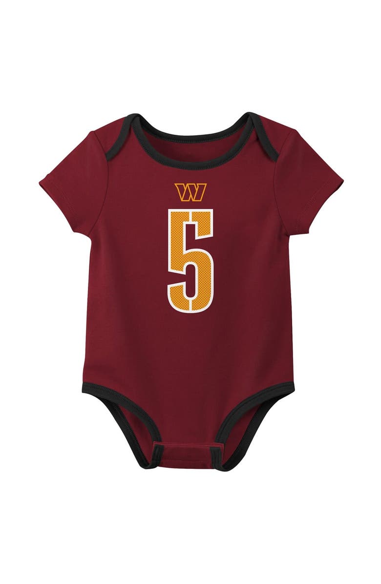 Nike Newborn & Infant Nike Jayden Daniels Washington Commanders Name & Number 3-Pack Bodysuit Set, Alternate, color, Burgundy