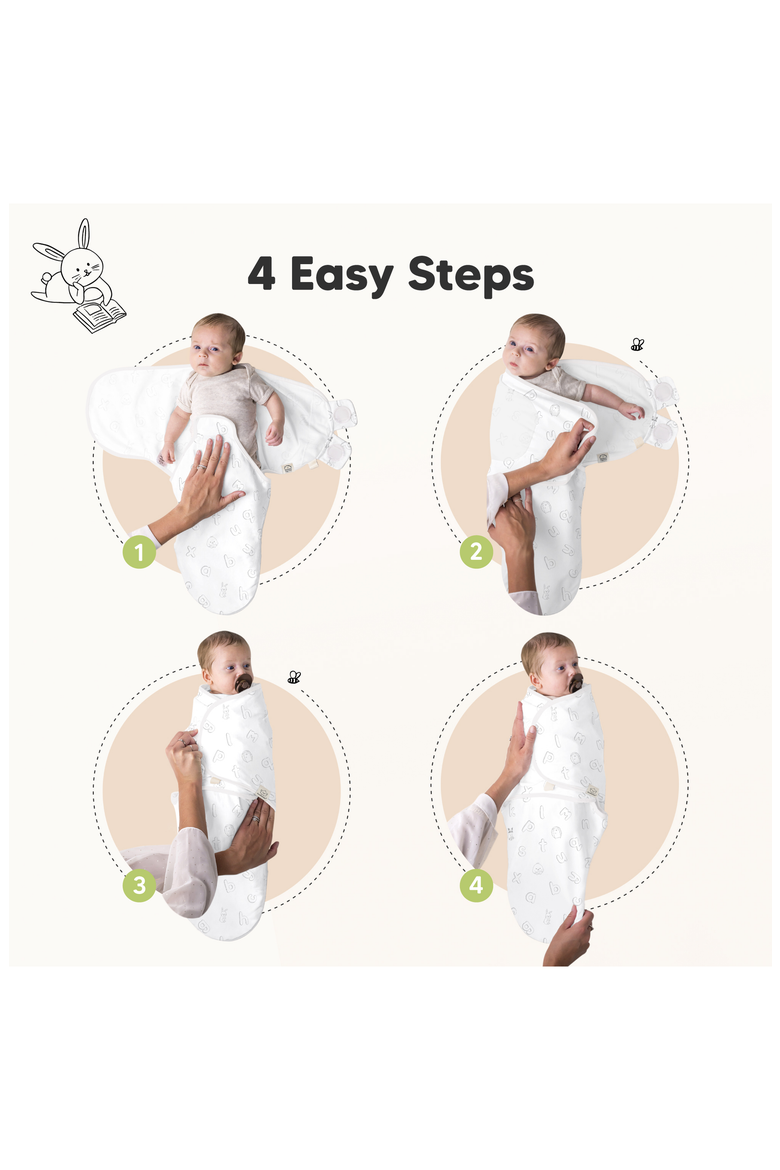 3-Pack Soothe Swaddle Wraps, Alternate, color, ABC Land Rose