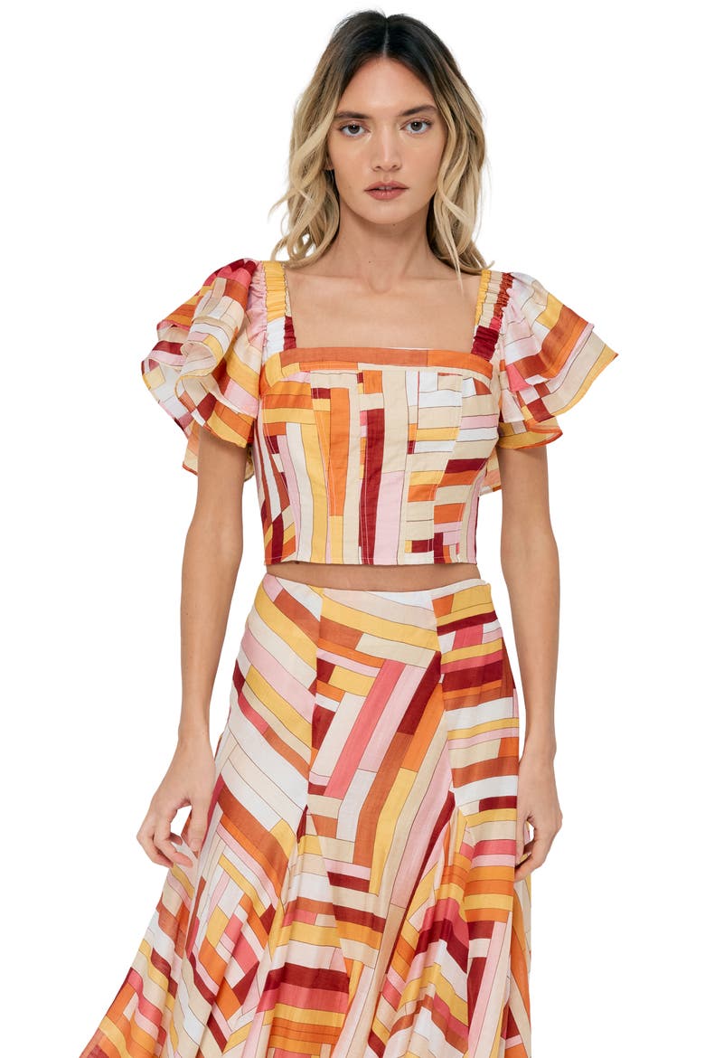 Amie Stripe Crop Top, Alternate, color, PINK MULTI