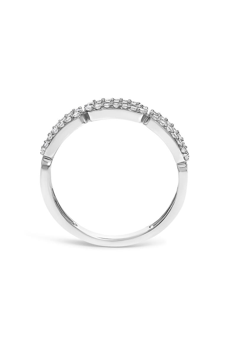 14K White Gold 1/4 ctw Diamond Paper Clip Ring, Alternate, color, White Gold