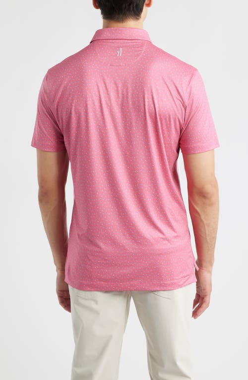 Johnnie-o Tini Dancer Martini Print Featherweight Performance Polo In Pink