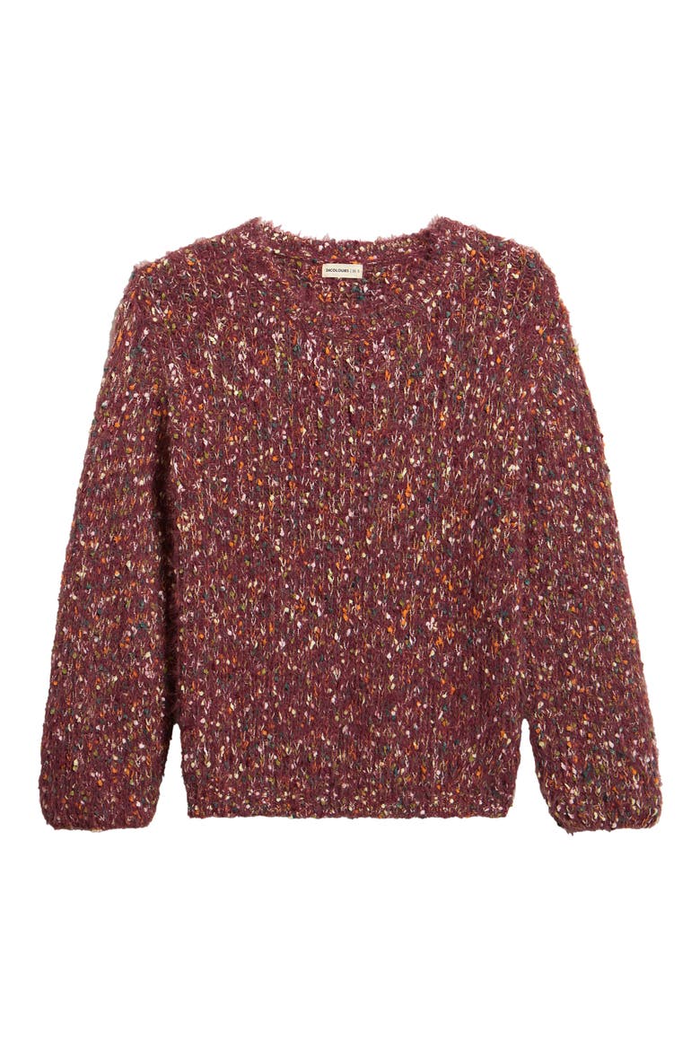 Speckled Sweater, Alternate, color, BORDEAUX