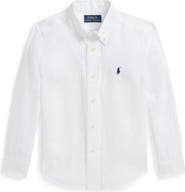 Polo Ralph Lauren Kids' Solid Linen Button-Down Oxford Shirt