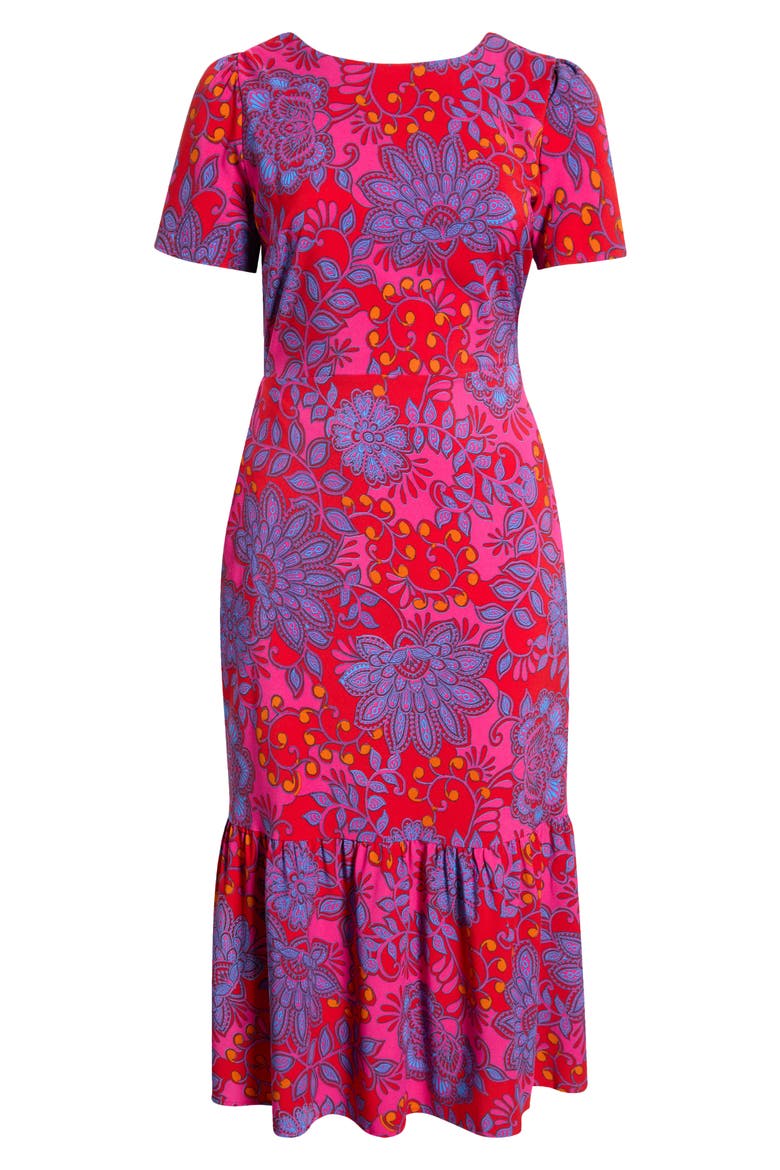 Darret Floral Ruffle Maxi Dress, Alternate, color, FUCHSIA-MULTI