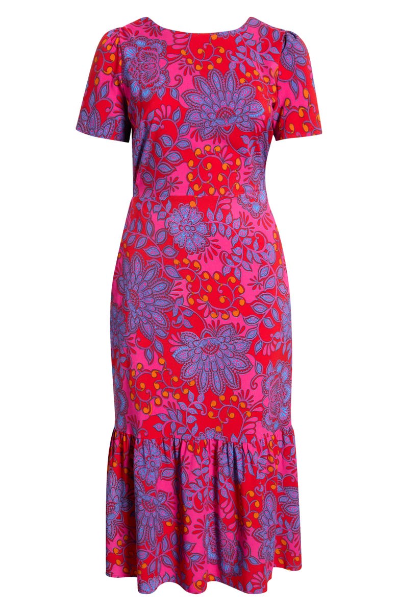SUGARLIPS Darret Floral Ruffle Maxi Dress, Alternate, color, Fuchsia-Multi