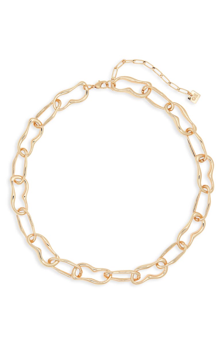 Open Edit Wavy Link Necklace, Main, color, Gold