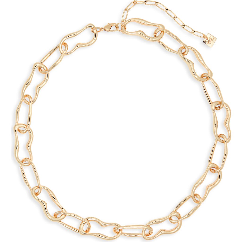 Open Edit Wavy Link Necklace In Gold