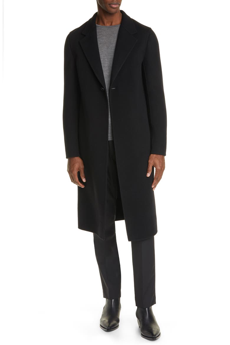 Double Face Cashmere Coat, Main, color, BLACK