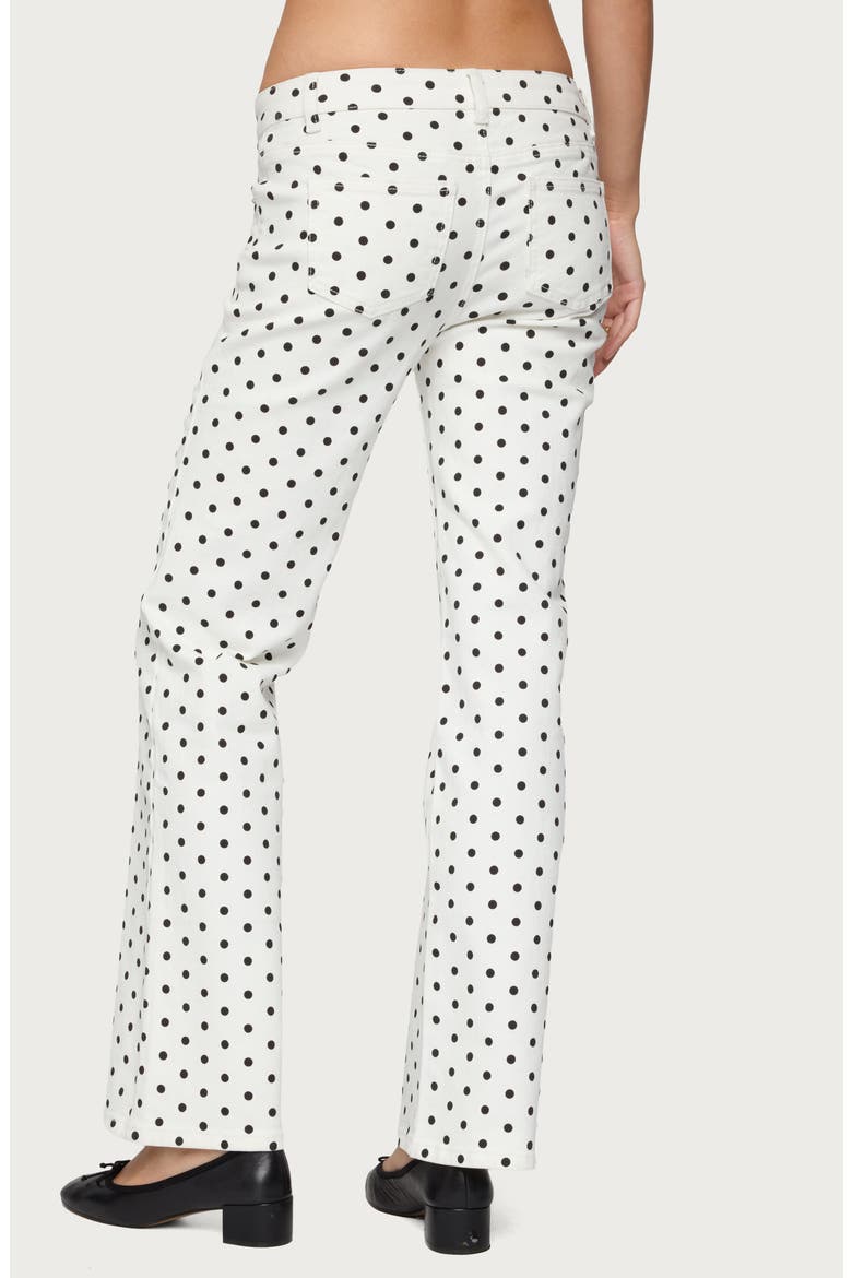 Romily Polka Dot Low Rise Jeans, Alternate, color, WHITE