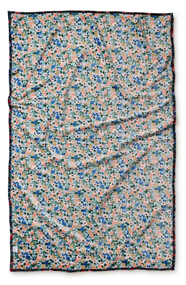 Rifle Paper Co. Rose Reversible Fleece Throw Blanket, Alternate, color, Rose