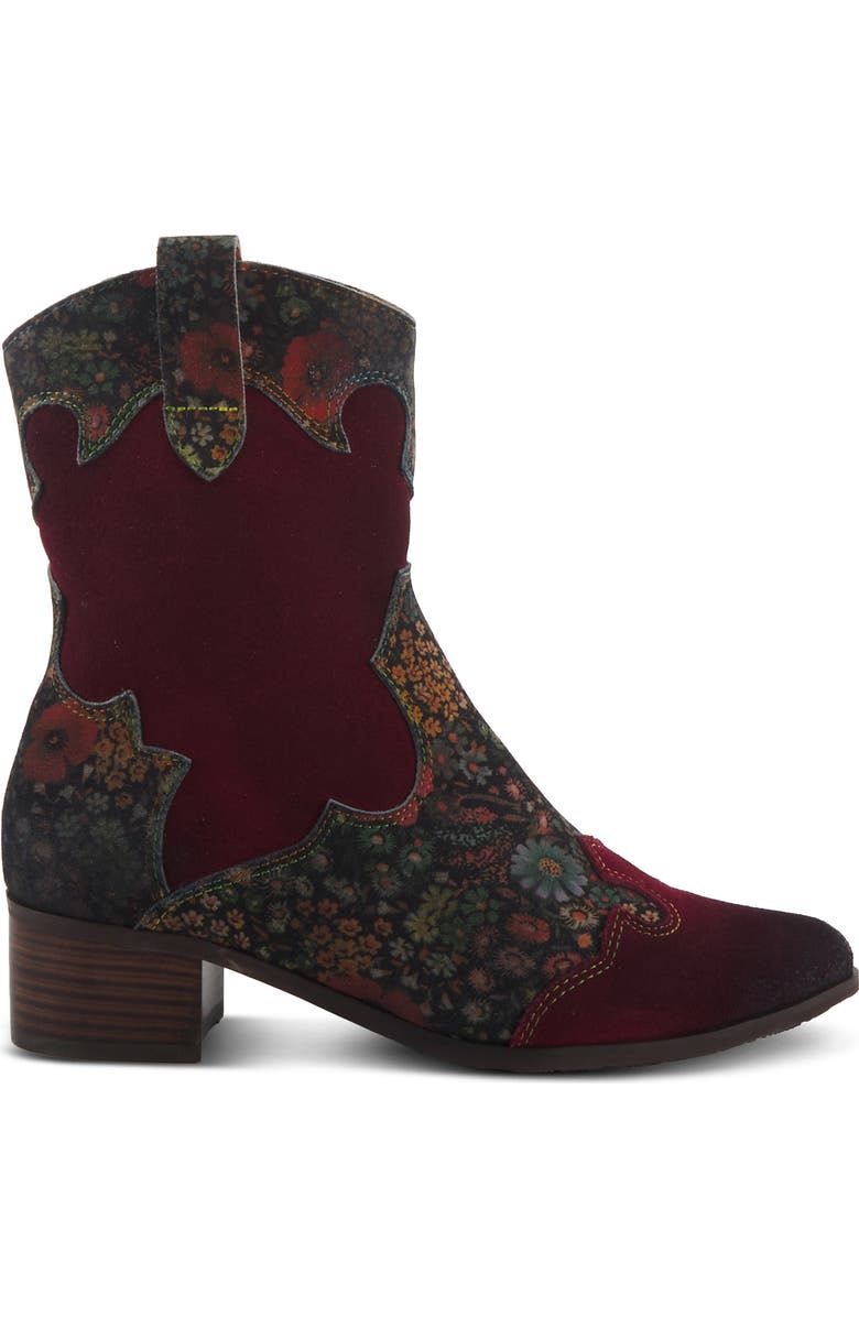 L'Artiste by Spring Step Ladyluck Bootie, Alternate, color, Bordeaux Multi Suede