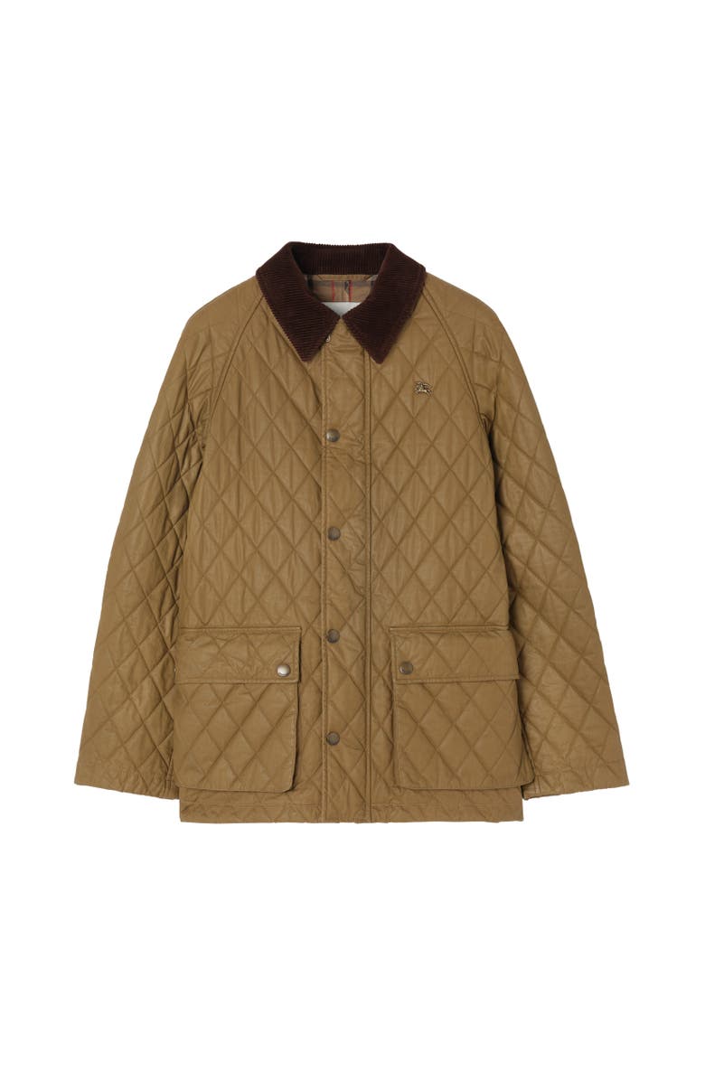Burberry Quilted Coated Cotton Barn Jacket, Alternate, color, Walrus Brown/Hemlock Beige