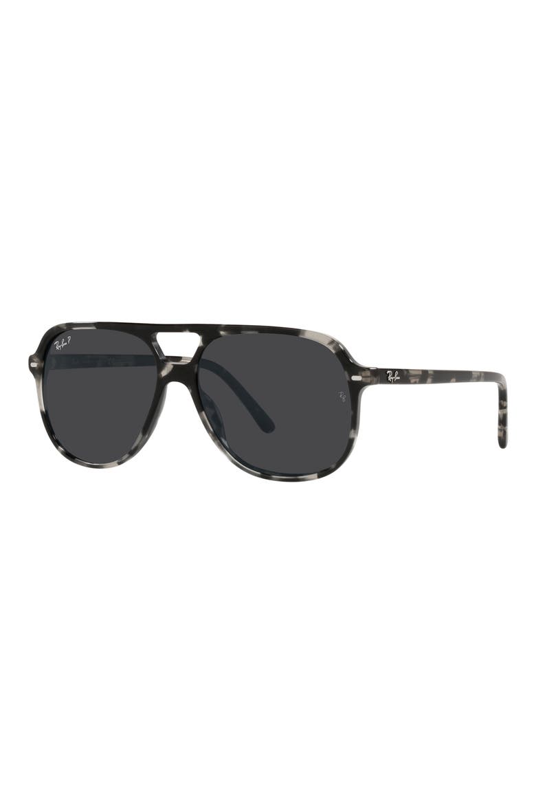 56mm Polarized Square Sunglasses, Alternate, color, GUNMET TORT