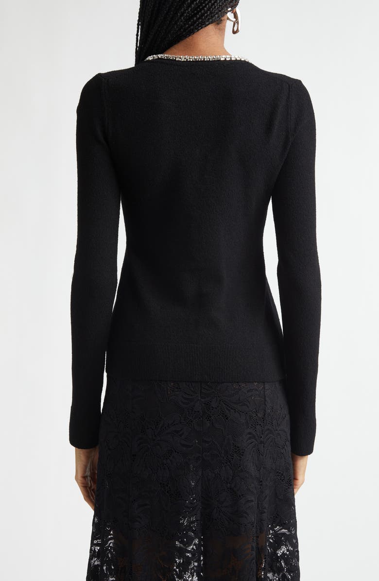 Rabanne Embellished Cutaway Cardigan, Alternate, color, Black