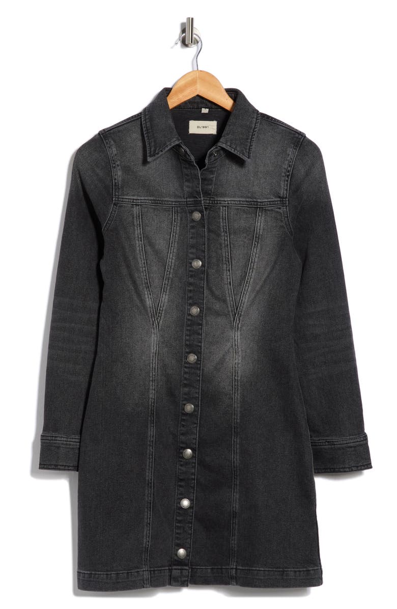 DL1961 Peyton Long Sleeve Denim Dress, Alternate, color, Light Nightshade