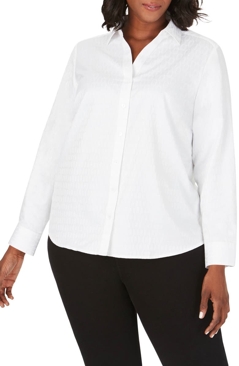 Foxcroft Chrissy Wrinkle Free Chain Jacquard Shirt, Main, color, 