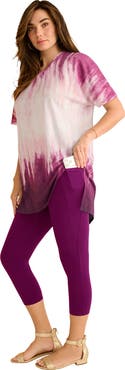 Roaman's Plus Size Printed Slub Tunic Top