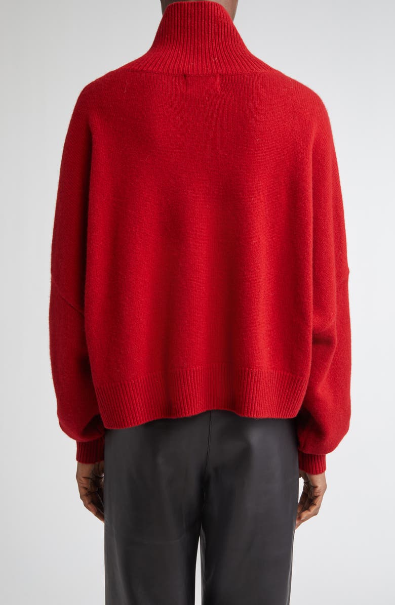 LOULOU DE SAISON Luke Stand Collar Wool & Cashmere Sweater, Alternate, color, Red
