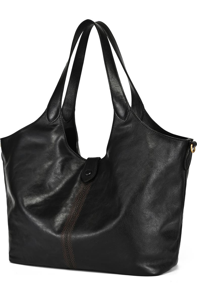 OLD TREND Marigold Genuine Leather Spacious Refined Carryall Tote, Alternate, color, Black