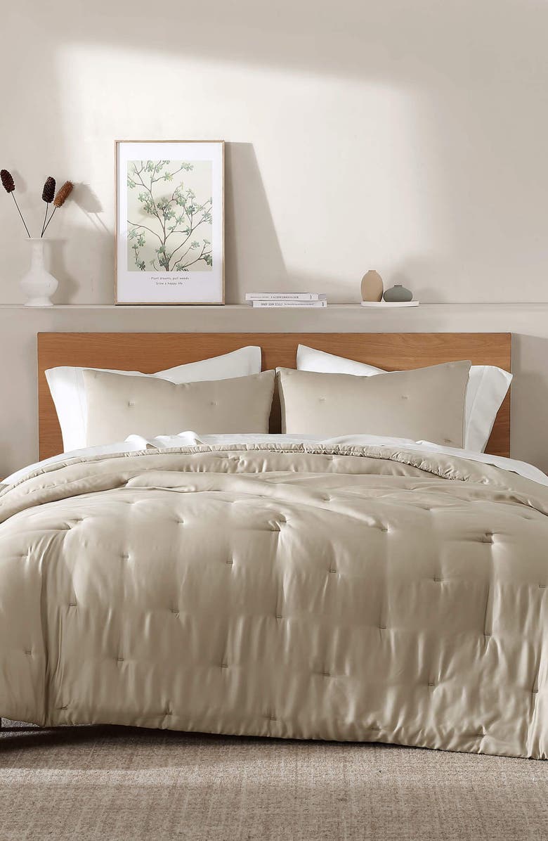 Sunday Citizen Silky Stitch Comforter, Alternate, color, Sandstone