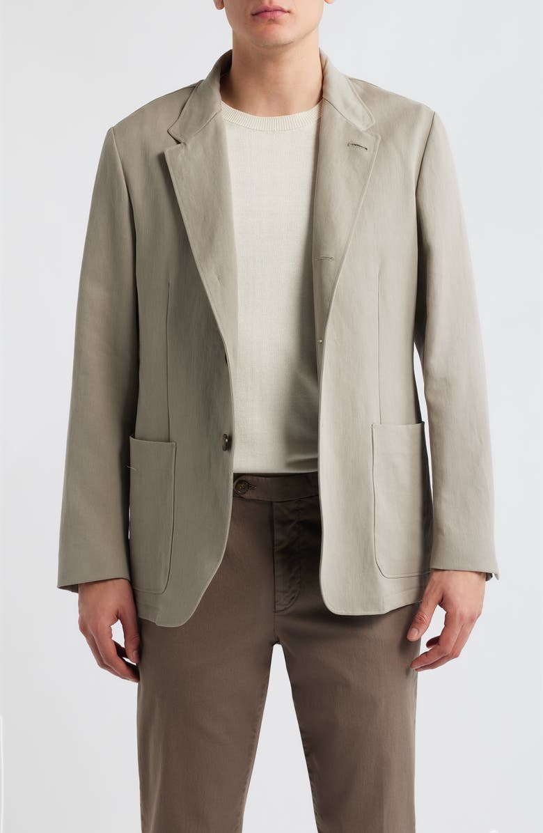 Canali Bruma Trim Fit Linen Jacket, Main, color, Beige