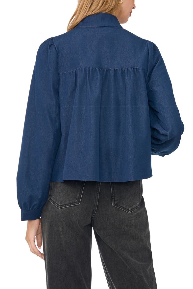 Funnel Neck Bubble Jacket, Alternate, color, INDIGO