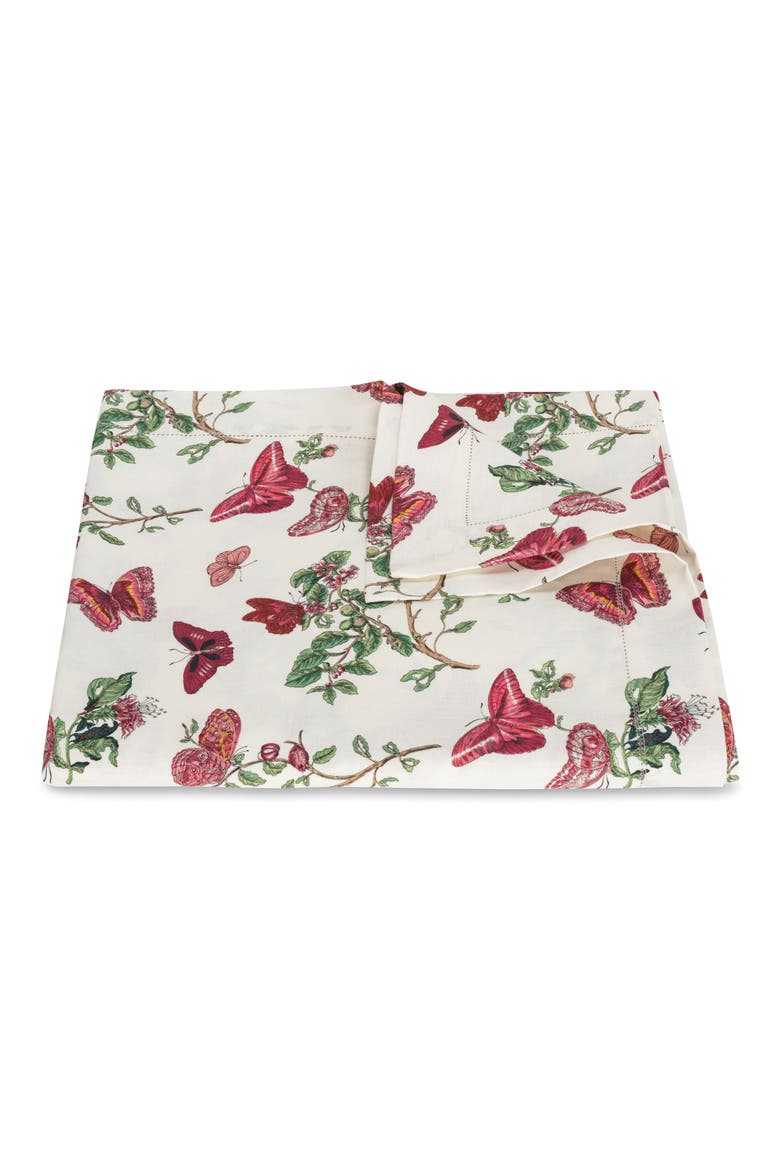 Baudin Butterfly Linen Tablecloth, Main, color, RUBY