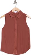 Bella Dahl Mixed Sleeveless Button Down Shirt