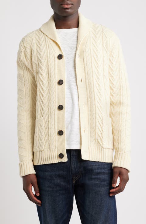 Wool Blend Fisherman Cardigan