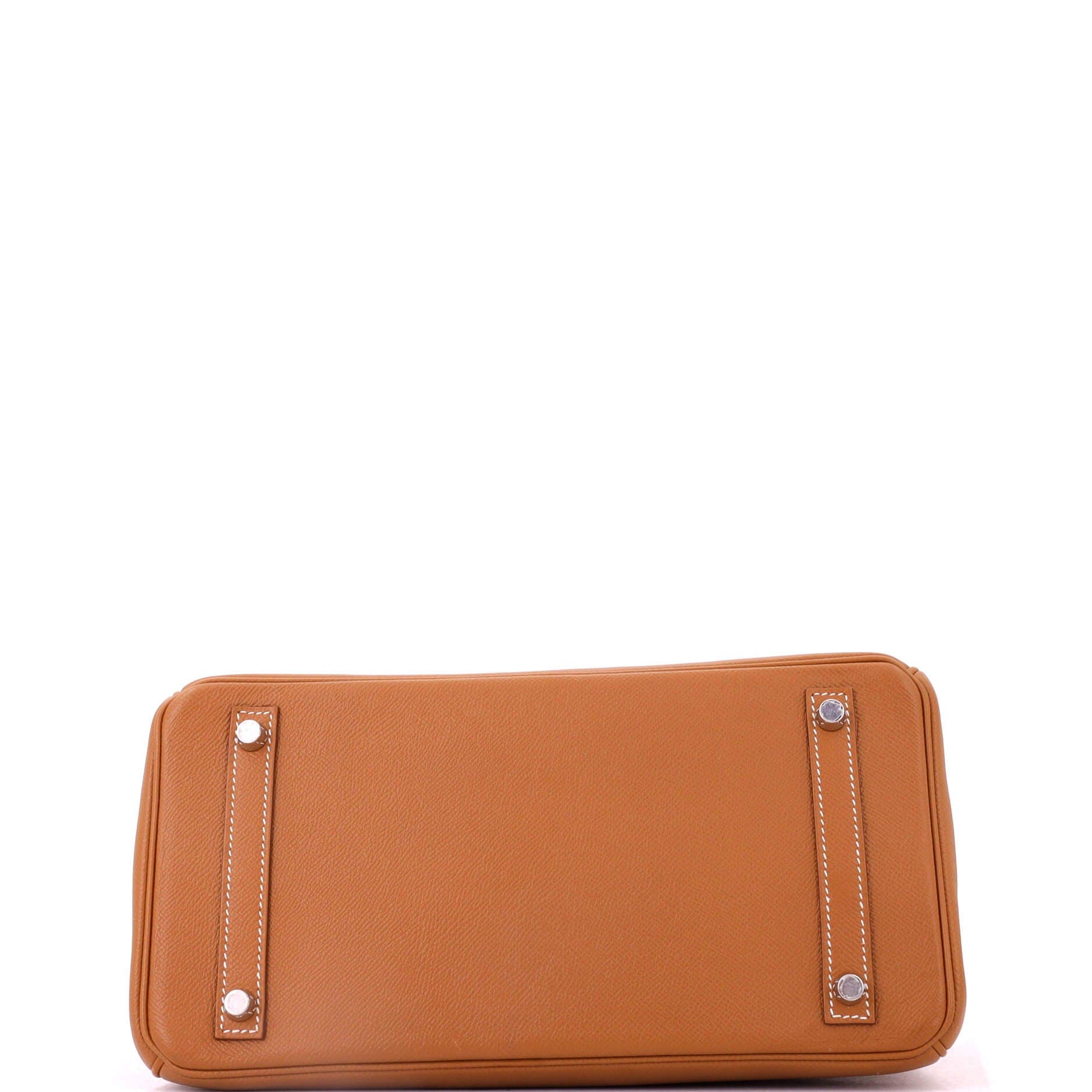 Birkin Handbag Brown Epsom with Palladium Hardware 30, Alternate, color, Metallic Gold