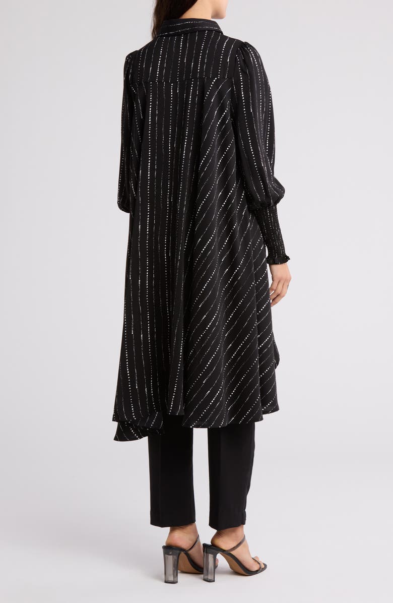 PATRIZIA LUCA Stripe Long Sleeve Shirtdress, Alternate, color, Black