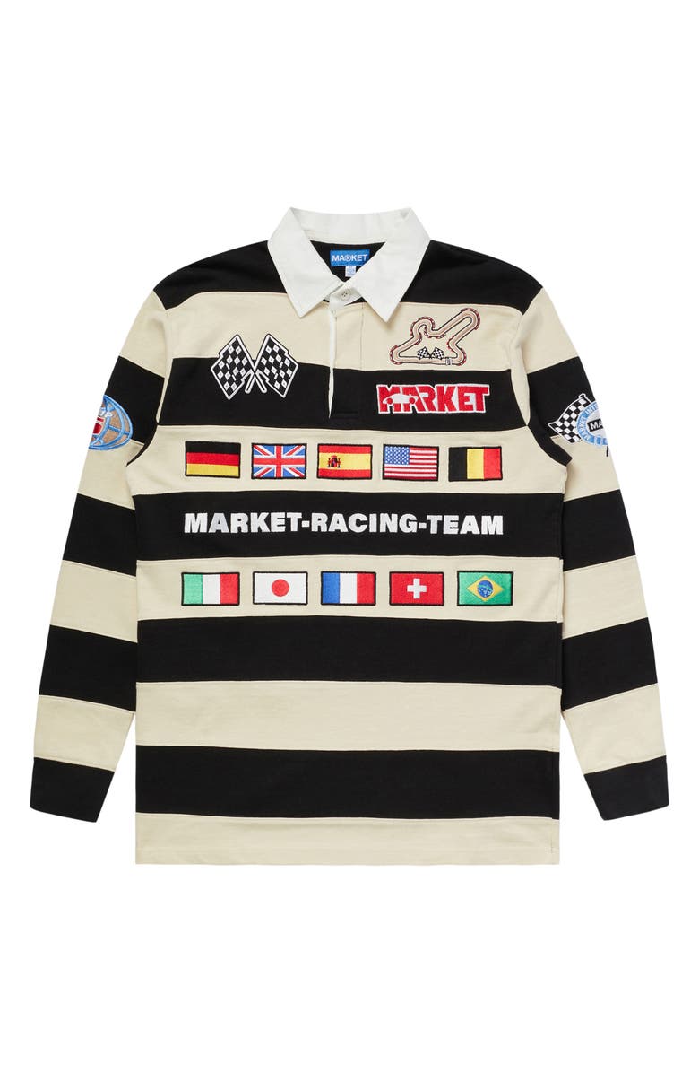 MARKET Grand Prix Embroidered Cotton Graphic Rugby Shirt, Main, color, 