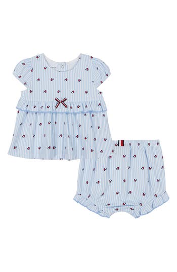 Tommy Hilfiger Embroidered Hearts Tunic & Shorts Set In Blue