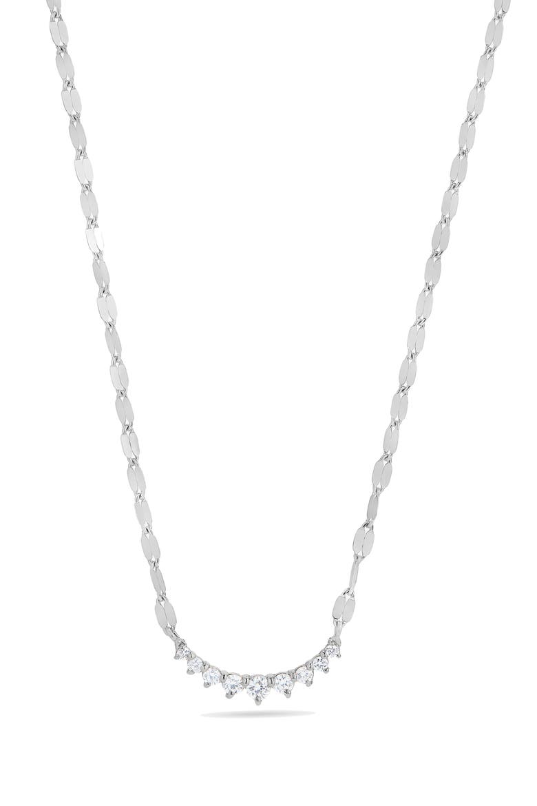 14k Gold Diamond Curved Pendant Necklace, Main, color, WHITE GOLD