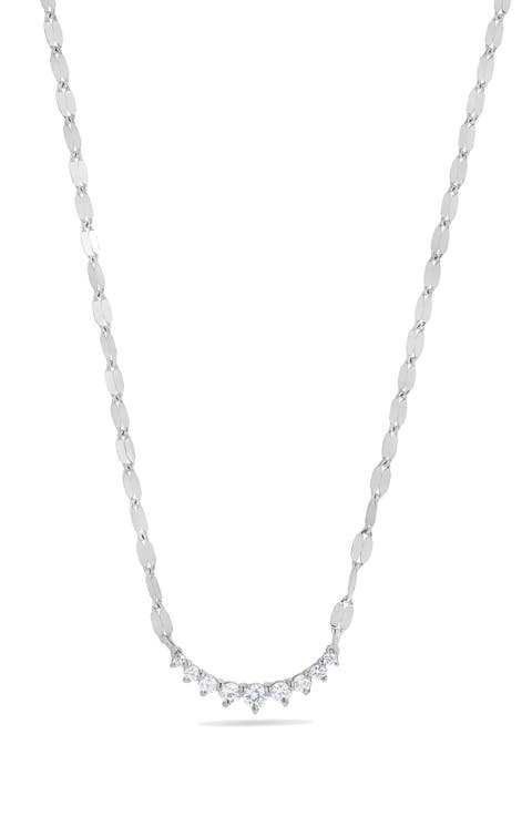 14k Gold Diamond Curved Pendant Necklace