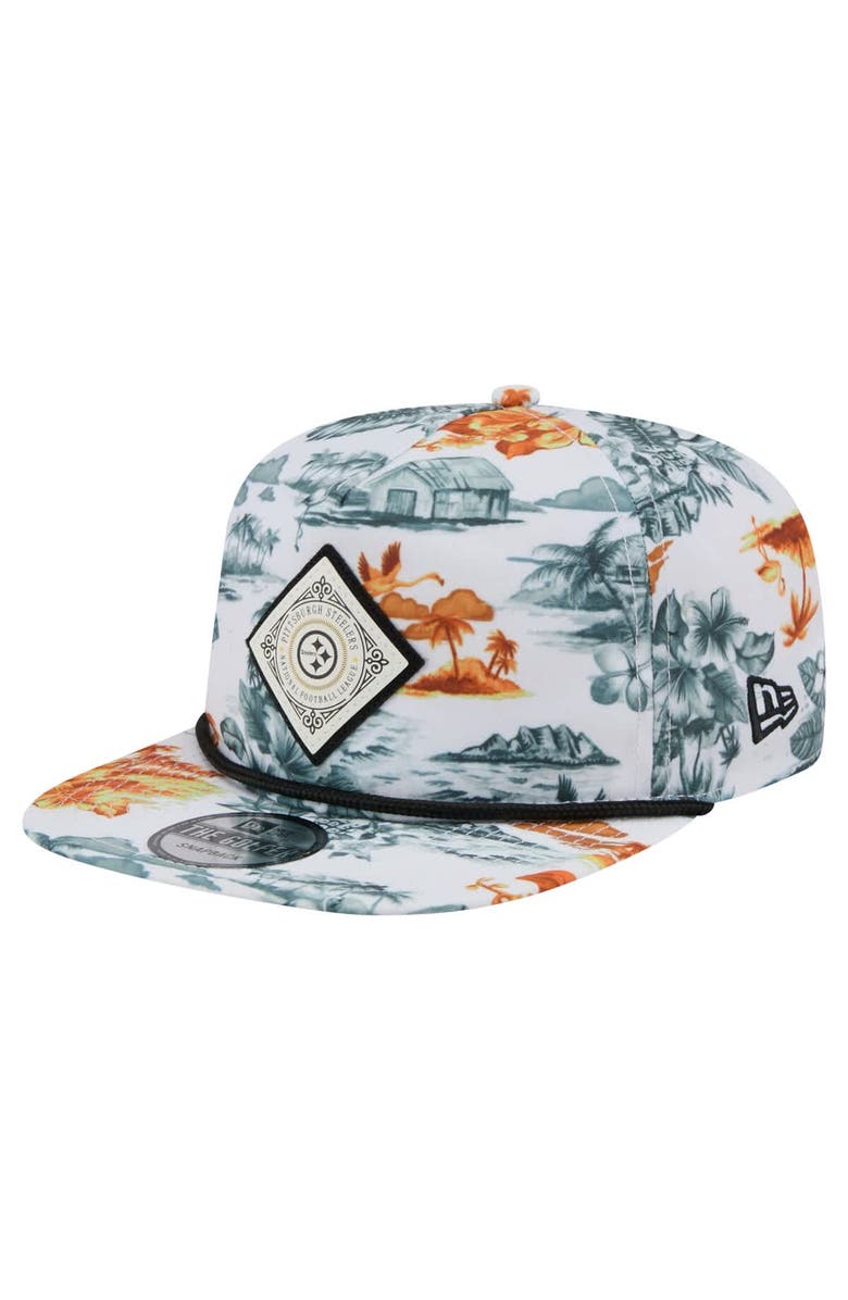 New Era Men's New Era White Pittsburgh Steelers Adventure Golfer Snapback Hat, Main, color,